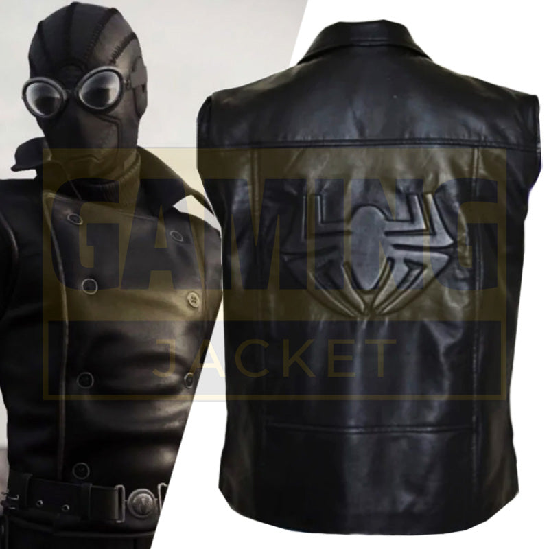 Spiderman Noir Black Leather Vest