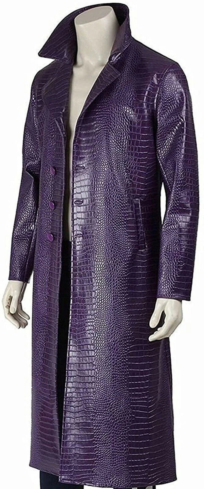 Joker Leather Coat, Jared Leto Purple Trench Coat, Suicide Squad Cosplay